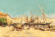 Eugene Galien-Laloue Marseille Port oil painting artist